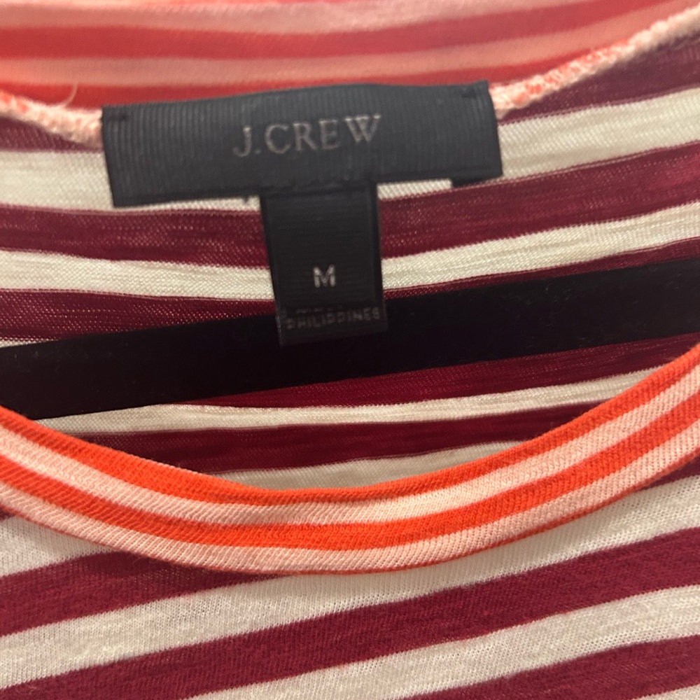 J.Crew Striped Top in Red and Orange